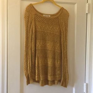 Forever 21 mustard yellow knit sweater sz medium
